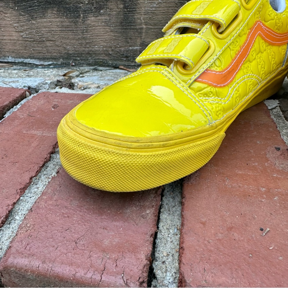 Vans x Haribo Gummy Bear Yellow Patent Old Skool Velcro Strap Sneakers Size 7.5 - Picture 4 of 14